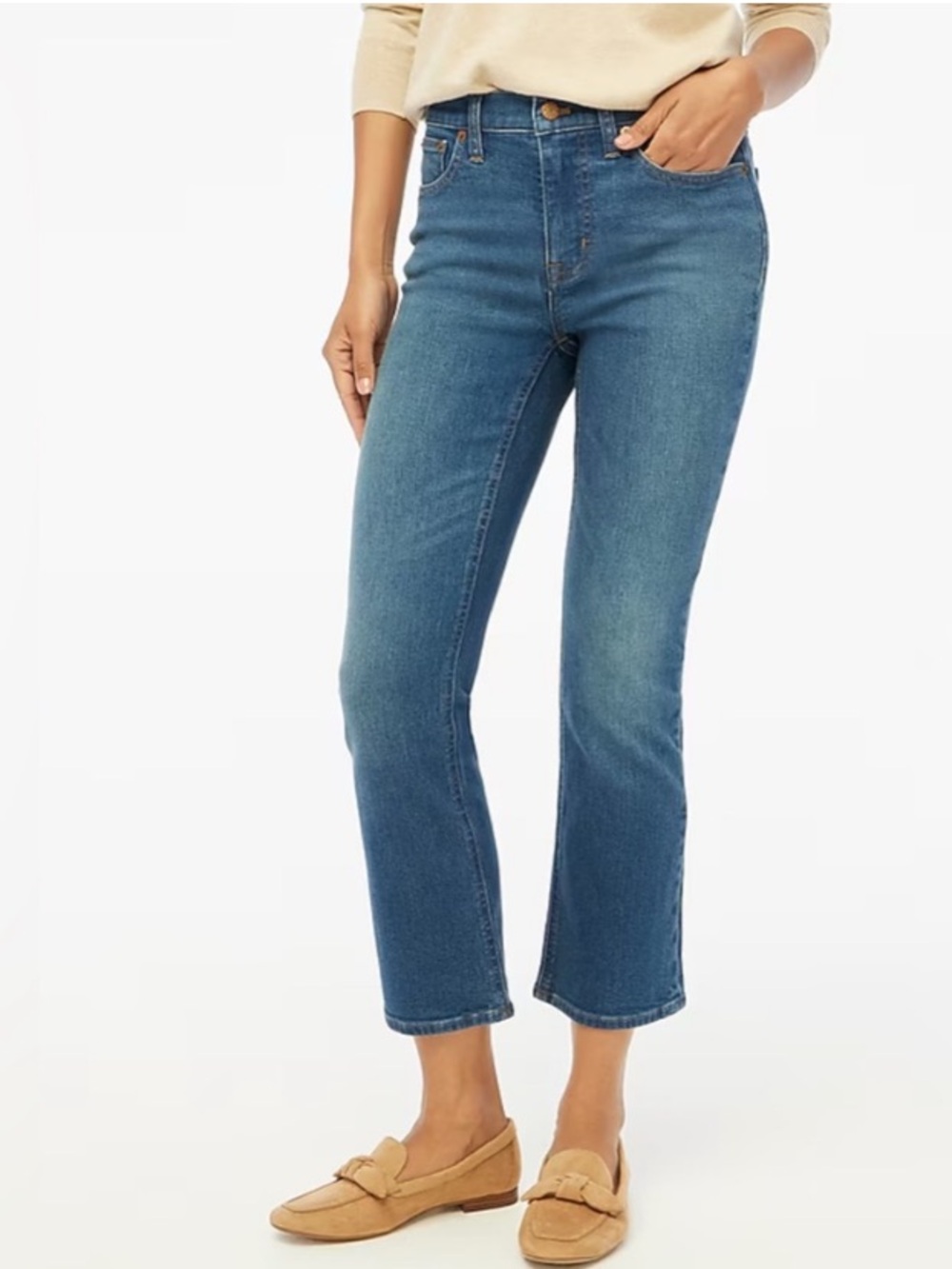 J.CREW Women’s Mid Rise Flare Crop Jeans Size 32 Excellent Flattering Jean sz 14